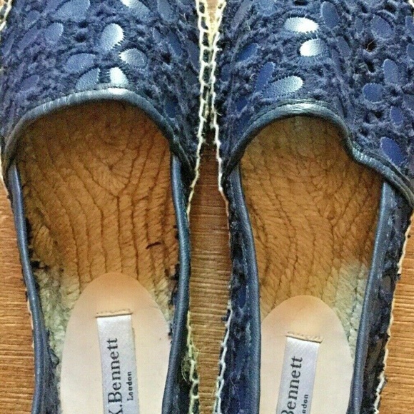NEW  L.K. Bennett Espadrilles Navy - Picture 4 of 8